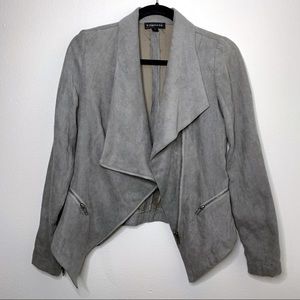 Rampage | Grey Asymmetrical Faux Suede Jacket - S